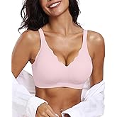 OEAK Womens Wireless Bras Push Up Support Full Coverage Bralettes No Underwire Bra Comfortable Everyday Seamless Tshirt Bras S Pink
