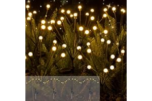 KYEKIO Solar Lights Outdoor, 4Pack Solar Firefly Lights for Outdoor Christmas Decorations, Solar Garden Lights Outdoor Waterproof, Outdoor Solar Lights for Yard, Swaying Outdoor Lights for Patio Decorations