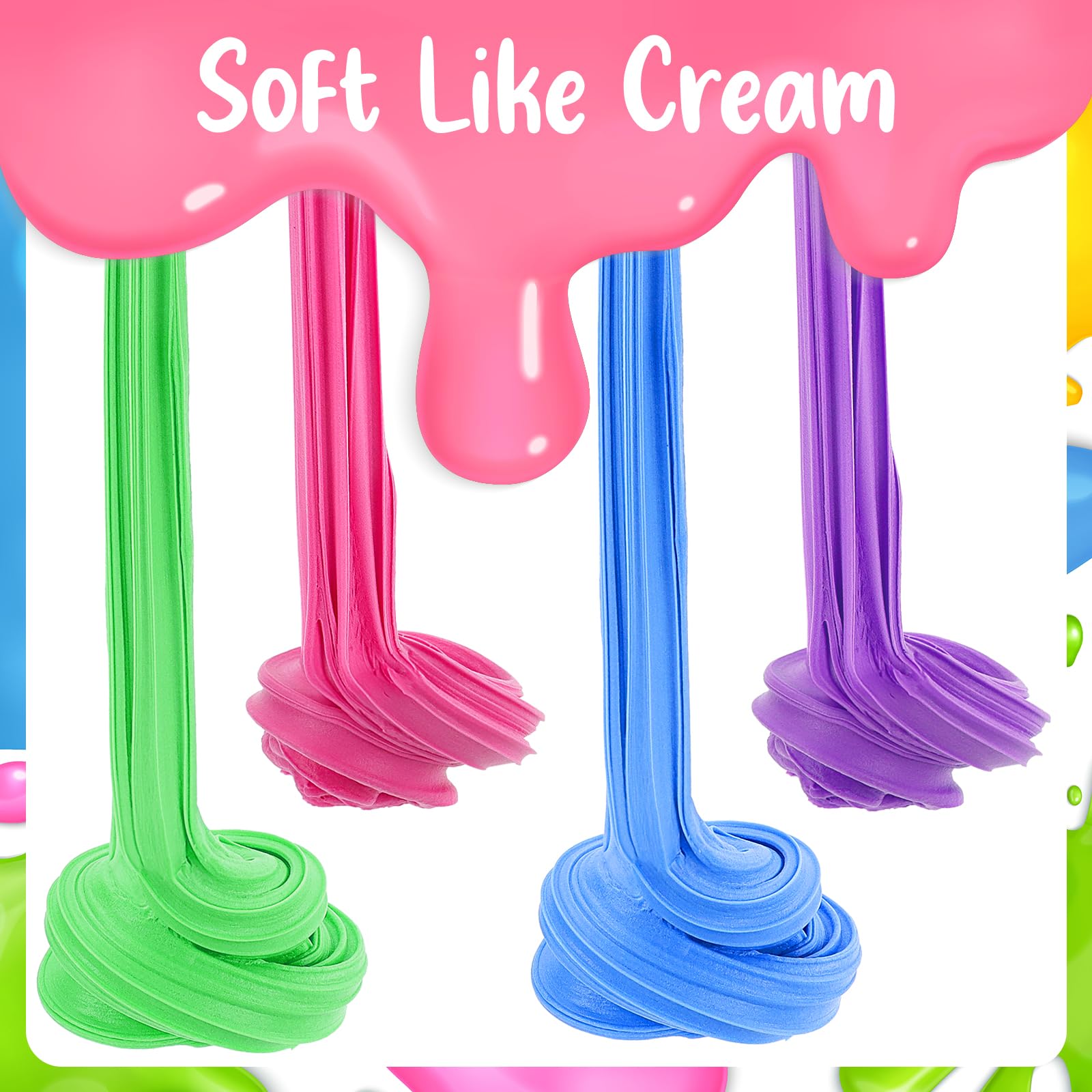 LronFensy Cloud Slime Butter Slime Kit, 15 Pack Fluffy Slime for Kids, Slime Birthday Party Favors for Kids 8-12，Slime Kit for Girls Boys Kids Toy Slime, Stress Relief Toys Fit Kids Education