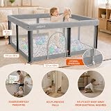 Colpart Foldable Playpen with Mat 50x50 in Grey Portable Safe Baby Yard view 2
