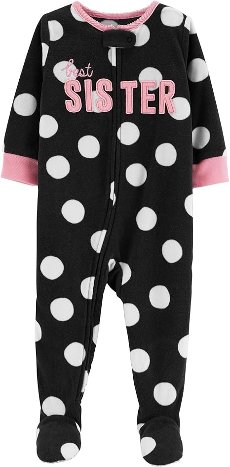 Carters Girls Zippered Fleece One-Piece Footie Pajamas Best Sister, 2T Dors  bien Bébé garçon 0-24m