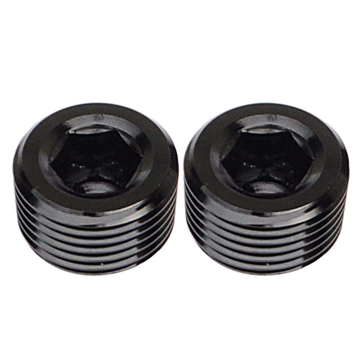 Aluminum 3/8" NPT Male Socket Allen Head Pipe Plugs, Black, Pack Of 2