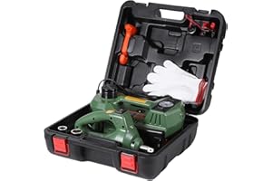 STANDTALL Electric Car Jack Kit 5T 12V Electric Floor Jack Lift for Vehicle,Electric Hydraulic Jack Auto Repair Tool Set with Built-in Inflator and Impact Wrench(Green)