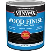 Minwax Wood Finish Water-Based Solid Color Wood Stain, True Black, 1 Quart