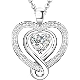 Alittlecare 925 Sterling Silver Heart Necklace - Elegant Silver Jewelry for Women - Heart Pendant for Birthday, Anniversary - Ideal for Wife, Mom, Girlfriend