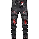 Anbreuinron Boy's Skinny Fit Ripped Destroyed Distressed Stretch Fashion Denim Jeans Pants