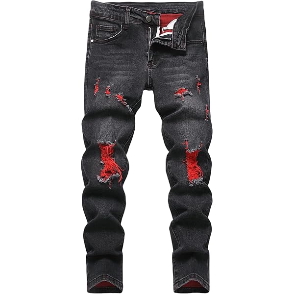 Amazon.com: Kihatwin Boy's Skinny Ripped Destroyed Distressed