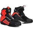 SHIMA Edge Vented, Motorcycle Shoes for Men - Breathable, Reinforced Street Riding Shoes with ATOP Closure System, Ankle Support, Anti-Slip Sole, Gear Pad (Red, 11,5)