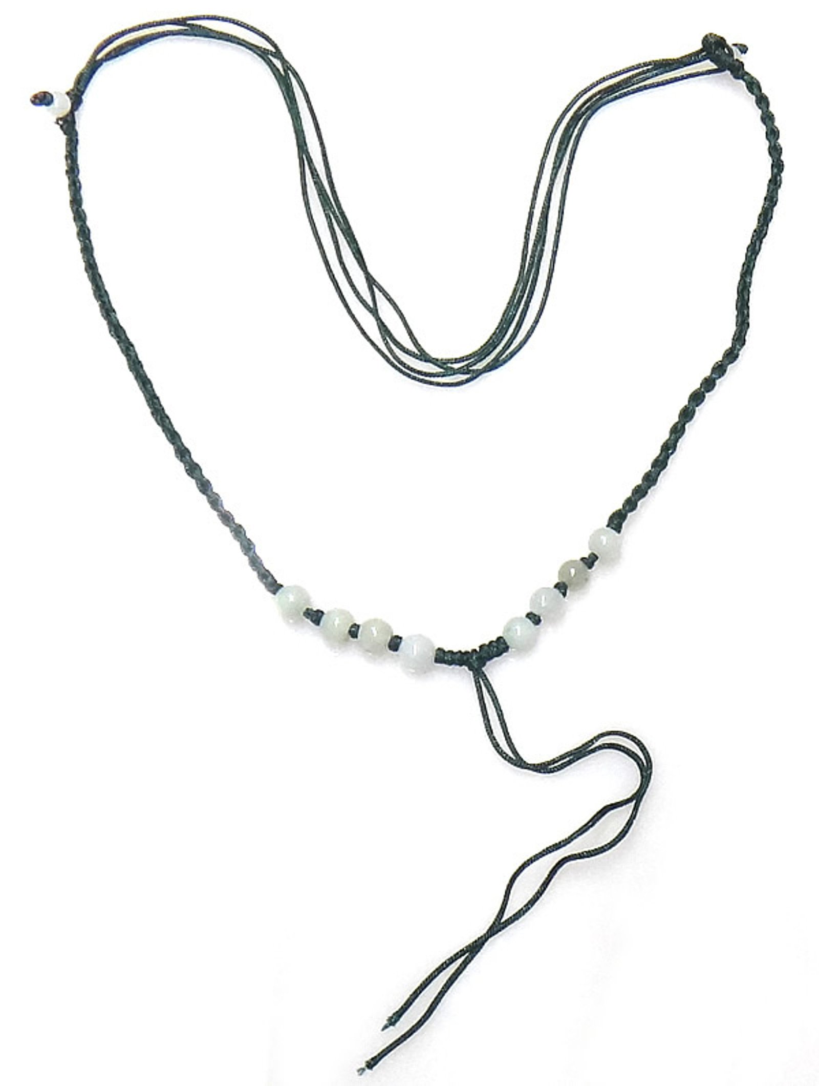 Vifaleno Fashion Necklace Cord, Nylon Cord, with Jade, Green, 6mm