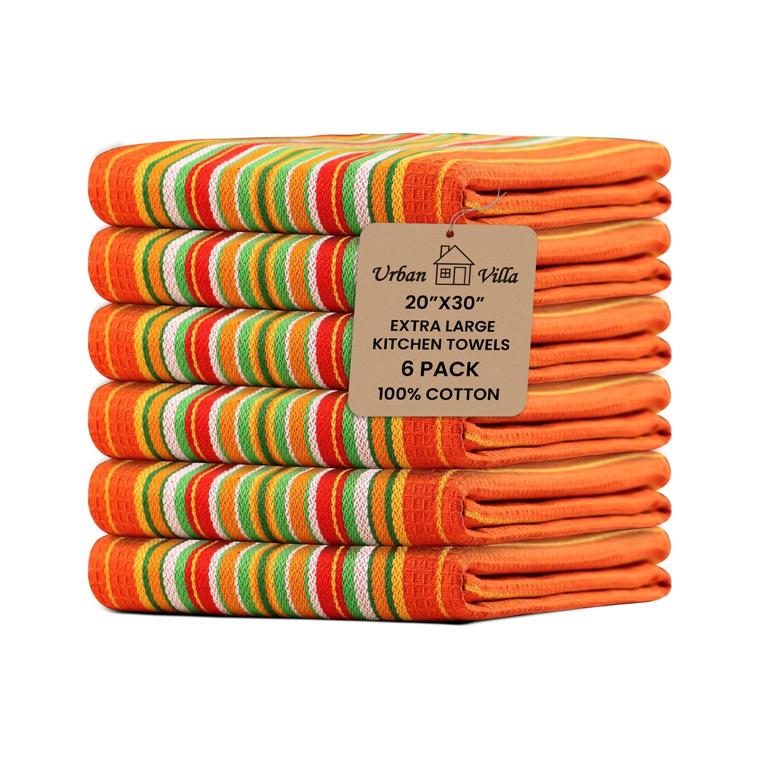 Urban Villa Kitchen Towels Waffle Stripes Dish