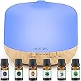 HAPPTWS 500ml Essential Oil Diffuser Set - Cold Mist Humidifier and Diffuser 2-in-1, 4 Timers and 7 Color Settings, No Water Auto Shut Off, Suitable for Room, Yoga Room, Office