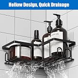 UUlioyer Corner Shower Caddy 2-Pack Rustproof No Drilling Black view 4
