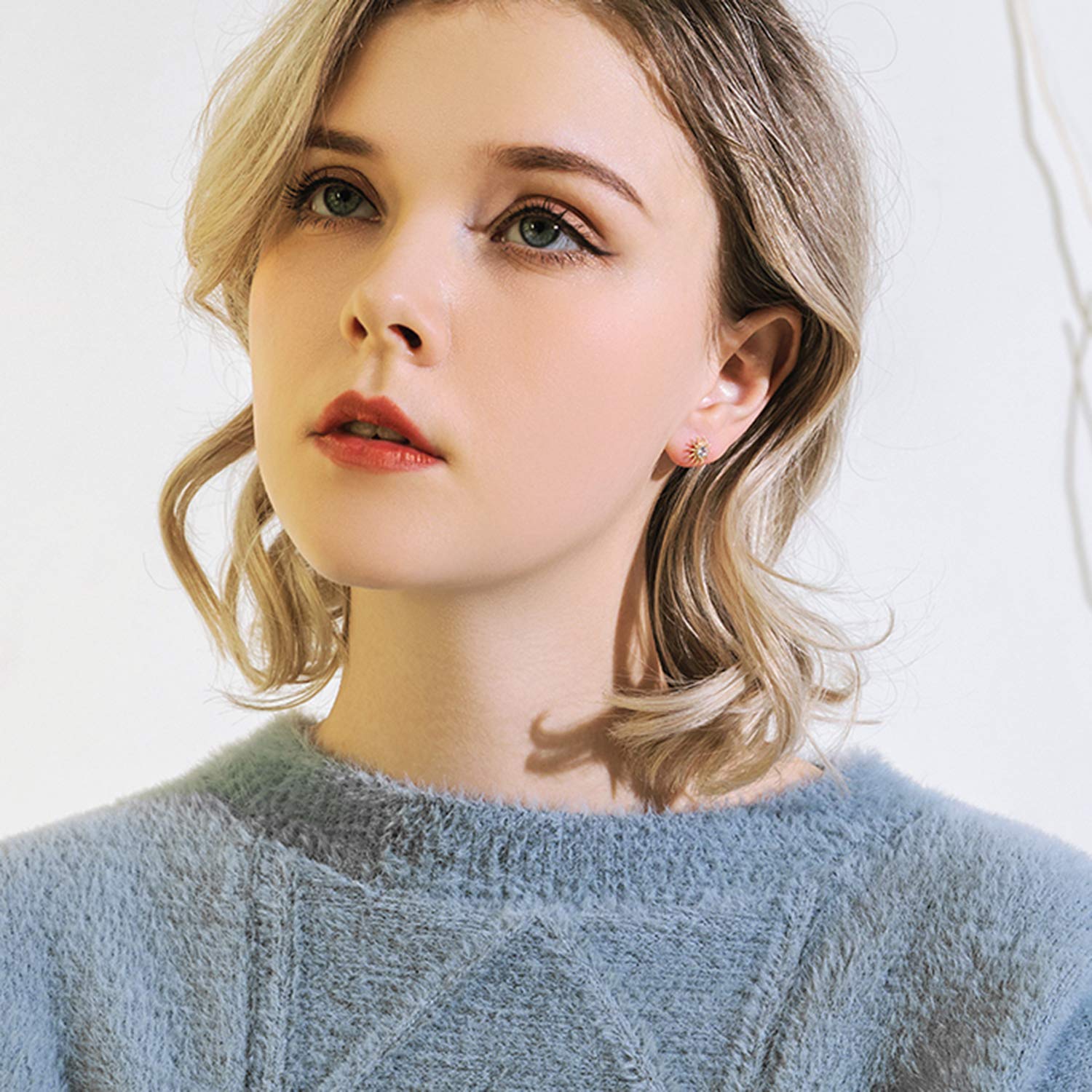 JORA Gold Star Moon Stud Earrings