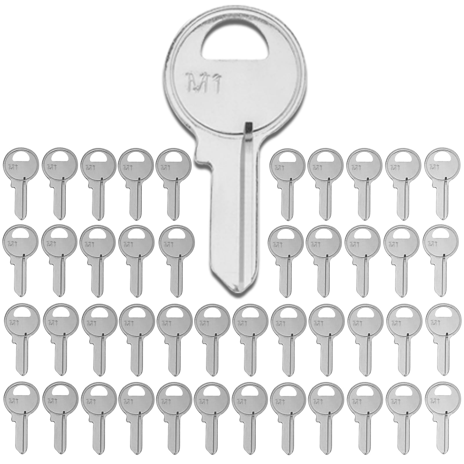 Photo 1 of M1 Blank Key Blanks, Pack of 50 Uncut Blank Keys in Premium Brass, Copper Structures Blank Keys