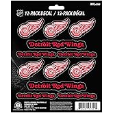 FANMATS 61142 NHL - Detroit Red Wings 12 Count Mini Decal Sticker Pack 5 x 6.25 in.- Great Gift for Sports Fans - Works On Hard Surfaces - for Homes, Cars, Trucks, SUVs.