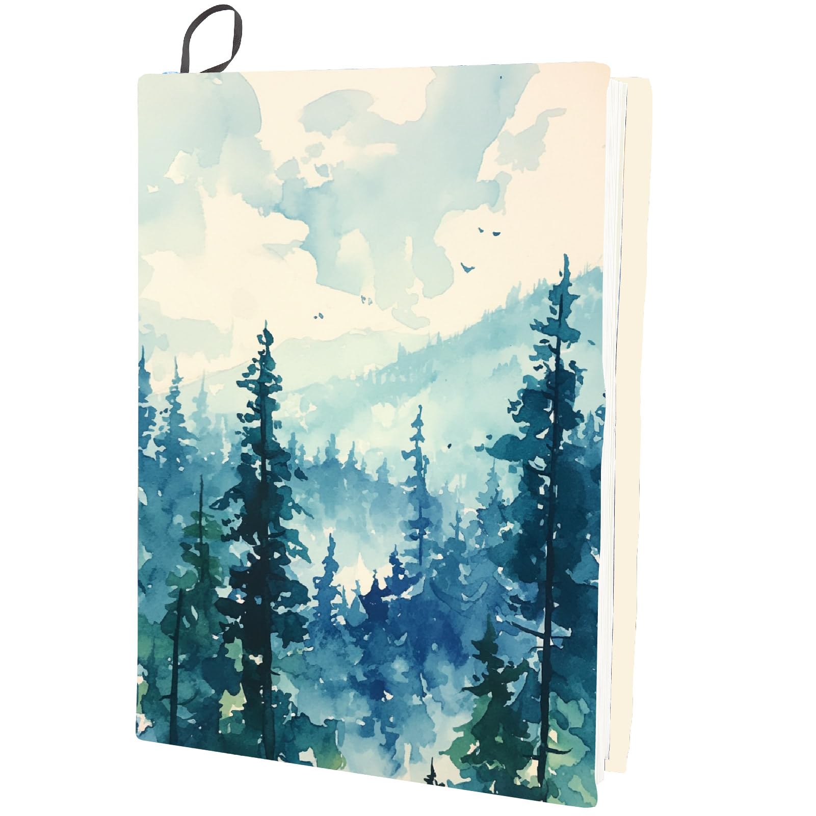 CRASPIRE Tree Stretchable Book Cover Forest Washable Reusable Large Nylon Book Protector Elastic Notebook Wraps Suitable for Hardcover Books Classroom Students