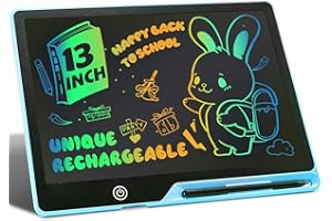 KINAYUE 13 Inch LCD Writing Tablet for Kids, Rechargeable Doodle Board, Kid Drawing Pad Learning Toys Best Gift for Birthday Christmas 3 4 5 6 7 Year Old Girls Boys, Blue Brawing Doard for Toddlers
