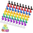 78 Pieces Multicolor Board Game Pieces Include 72 Pieces Multicolor Plastic Pawn Chess Pieces 6 Pieces Plastic 6-Sided Game Dice Chess Game Pieces Game Dice Set for Board Game Components Table Marking