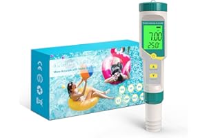 GISNPA PH Meter, 7 in 1 pH/TDS/EC/ORP/S.G/Salinity/Temp Meter, Digital pH Tester with ATC & LCD Backlight for Drinking Water, Hydroponics, Swimming Pool and Aquarium