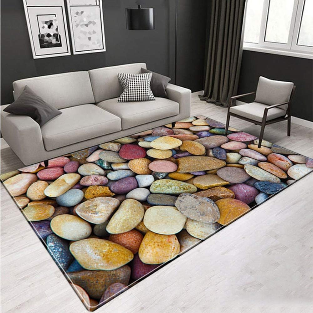 KFEKDT 3D Carpet Stone Soft Flannel Room Large Carpet Children Room Corridor Non-Slip Kitchen Floor Mat Large Floor Carpet A7 60x270cm