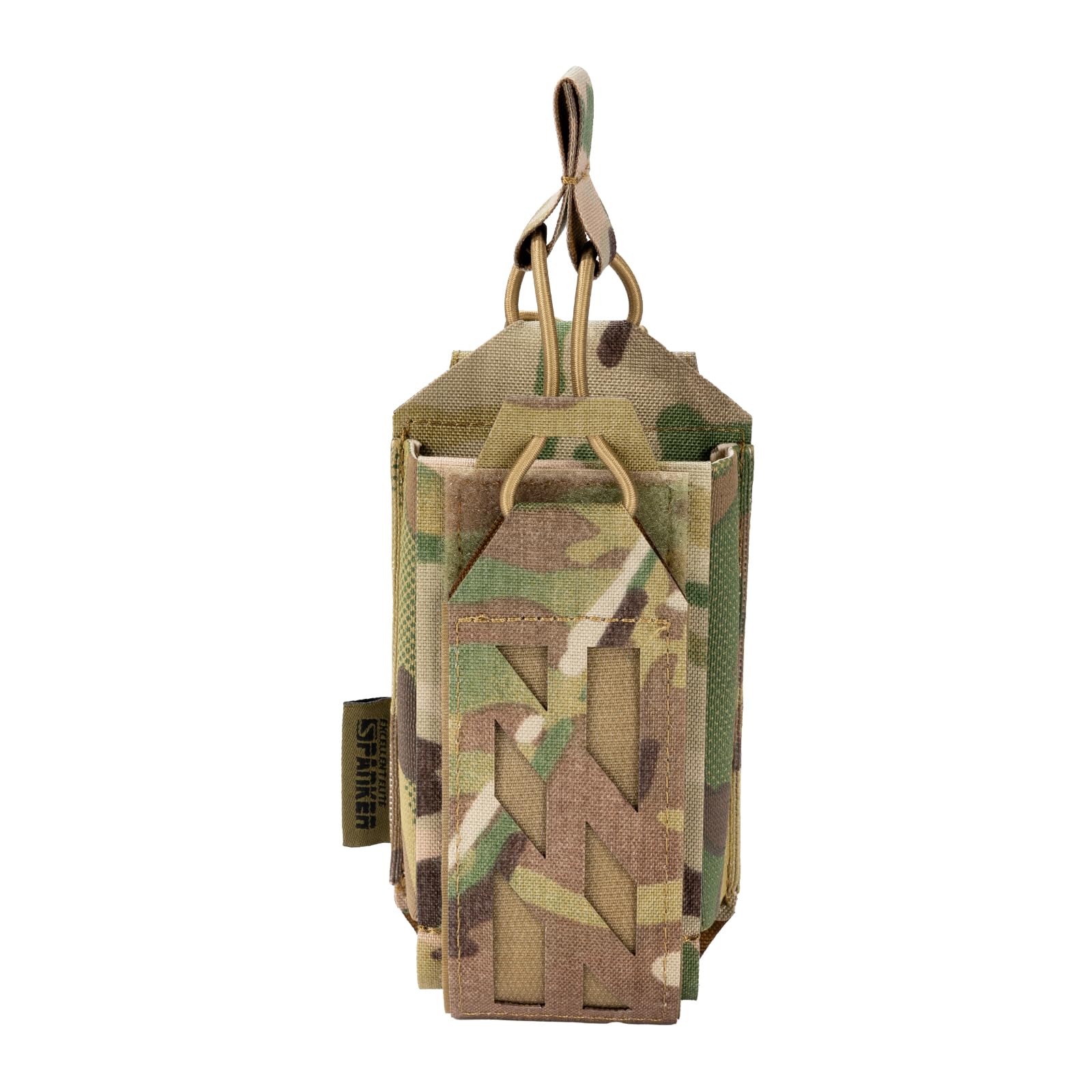 EXCELLENT ELITE SPANKER Tactical Molle Radio Pouch Nylon Adjustable Walkie Talkie with Elastic Cord Radio Holster for Police Security Rescue (MC)