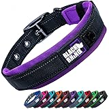 Black Rhino - The Comfort Collar Ultra Soft Neoprene Padded Dog Collar for All Breeds - Heavy Duty Adjustable Reflective Weat