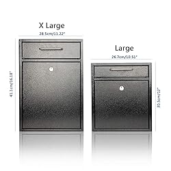 KYODOLED Steel Key Lock Mail Boxes Outdoor, Locking