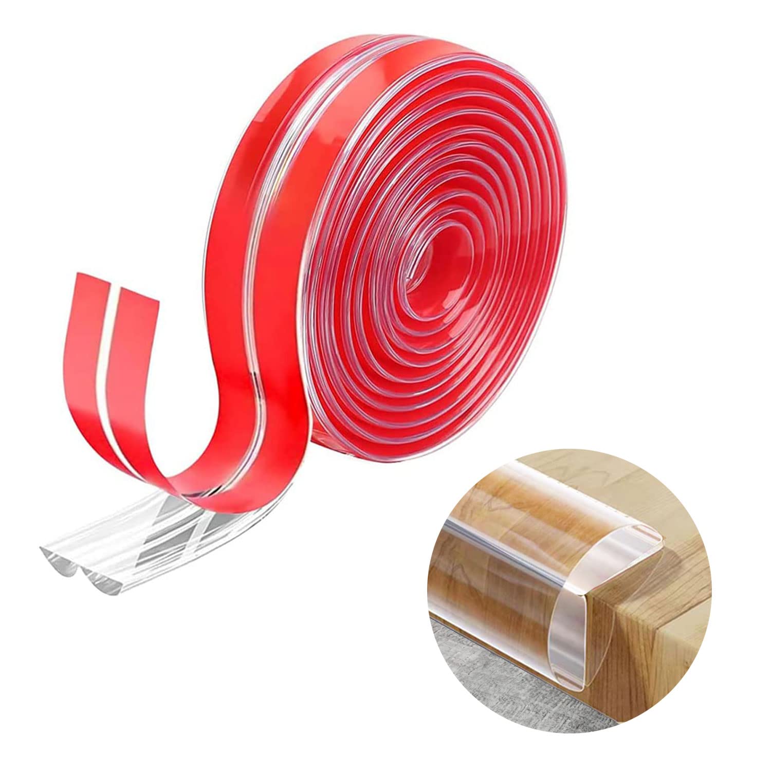 Silicone Edge Protector Strip, Extra Strong Transparent Baby Proofing Corners Protectors Transparent Guards, Child Table Cabinets Furniture Bumper for Furniture and Home Safety, 2M