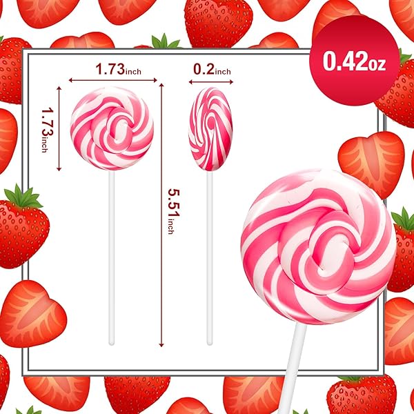 32 PACK PINK TWISTY & SWIRL LOLLIPOPS, BABY SHOWER CANDY SWIRL LOLLIPOPS INDIVIDUALLY WRAPPED SUCKERS, GIRL BIRTHDAY, VALENTINE’S LOLLIPOP CANDY BULK STRAWBERRY FLAVOR, GENDER REVEAL