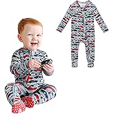 Posh Peanut Baby Boy Footie Pajamas - Soft Viscose Made from Bamboo 2 Way Zipper Sleepers & Onesies with Non-SlipGrips for Newborns to Toddlers