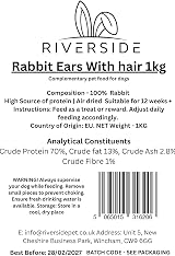 Riverside Rabbit Ears with Fur for Dogs 1kg Premium Hypoallergenic view 9