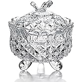 EWEIGEER Colorful Crystal Glass Candy Snack Barrel Storage Jar Embossed Luxury Cookie Buffet Canister With Lids Jewelry Box Jar Biscuit Containers