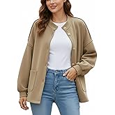 Disamer Jackets for Women Fall Fashion 2026 Casual Bomber Jacket Varsity Lantern Long Sleeve Outerwear Button Down Coat