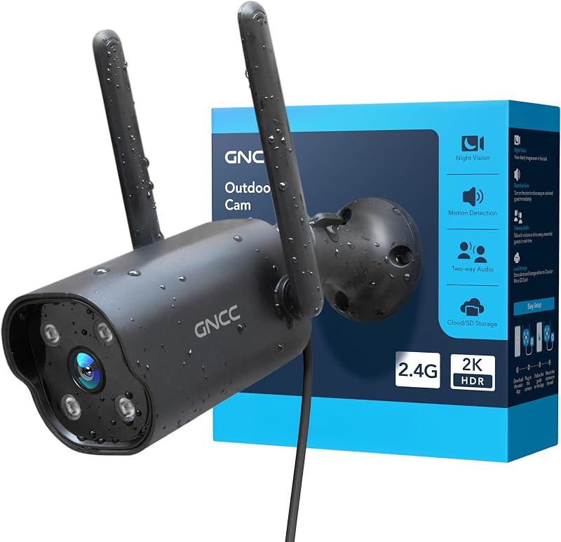 Cámara Vigilancia WiFi Exterior 2K 3MP, Visión Nocturna 15m, Notificaciones en Tiempo Real, Ángulo 110°, IP65 Impermeable, Detección de Movimiento AI, Sirena, Compatible con Alexa — foto 1 de 8