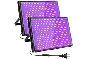 Waygor 300W LED Black Lights for Glow Party, Halloween Black Light Flood Light IP65 Waterproof 395nm UV Blacklight Floodlight Purple BlackLights Spotlight Fluorescent UV Light Lamp for Decor (2 Pack)