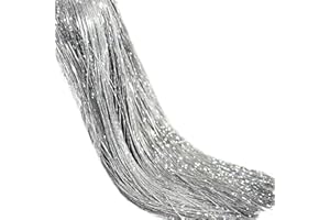 ABTOLS 5000 Strands Tinsel Icicles Christmas Tree Streamer Party Decor 18.5 Inch Foil Fringe Tinsel for Christmas Tree Iridescent Indoor Outdoor Xmas New Year Wedding Birthday Party Supplies(Sliver)