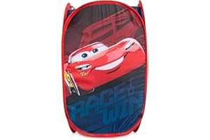 JAY FRANCO Disney Pixar Cars Pop Up Hamper - Lightning McQueen Racecar Mesh Laundry Basket/Bag with Durable Handles - Storage for Clothes and Toys