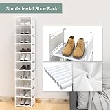 isightguard Narrow Shoe Rack 10 Tier Vertical Slim Organizer 66.4in Tall view 3