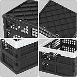 Afromy 15 L Folding Plastic Stacking Storage Crates Box Pack of 4 view 3