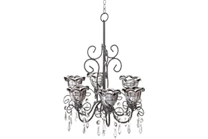 Accent Plus Zingz & Thingz Enchanting Collection Candle Chandelier, 10.25x10.25x12.75, Midnight Blooms
