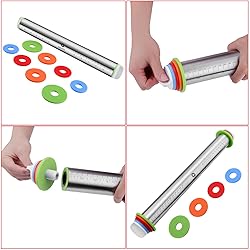Rolling Pin and Pastry Baking Mat Set, Rolling Pins