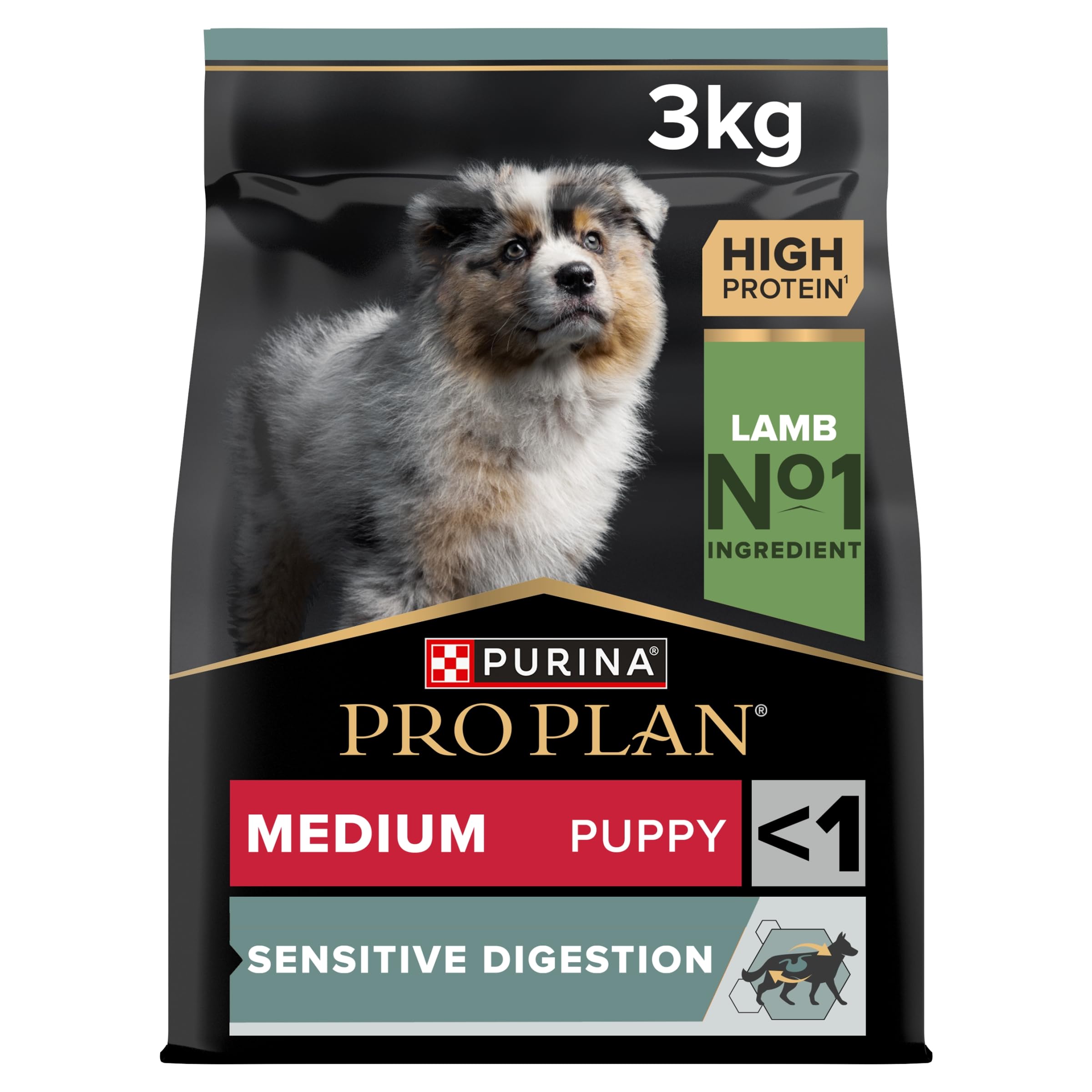 PRO PLAN Medium Puppy Sensitive Digestion Lamb Dry Dog Food 3kg