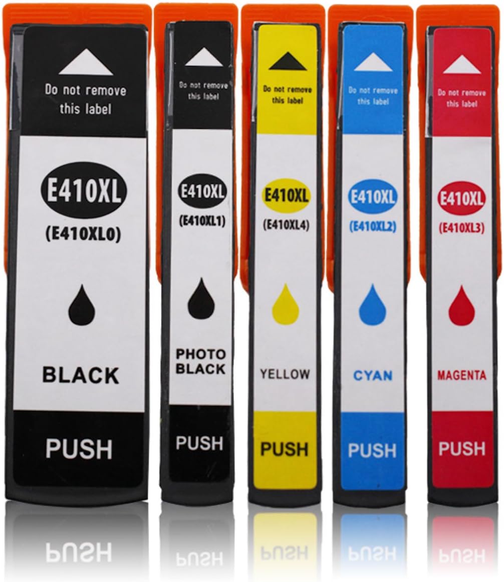 Topcolor 5 Pack Compatible Ink Cartridge Replacement for T410 410 410XL Work for Epson