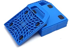 GARFATOLRV RV Jack Pads with The Easy-Grip Handle Effective in Preventing Jacks from Sinking Camper Jack Pads Blue Pack of 4