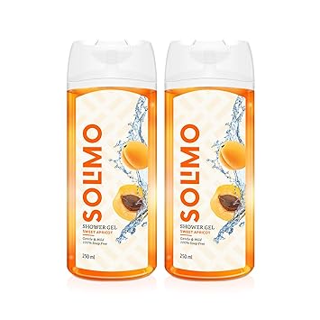 Amazon Brand - Solimo Shower Gel, Sweet Apricot - 250 ml (Pack of 2)