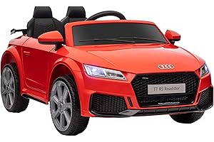 Aosom 6V Kids Electric Ride On Car, Licensed Audi TT RS with Suspension System and Remote Control, Horn, 5 Songs, Lights, MP3 Player, Red