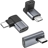 Basesailor USB C 90 Degree Adapter 3Pack,Right Angle USBC Male to Type C Female Extender Connector,40Gbps USB4 Thunderbolt 4 