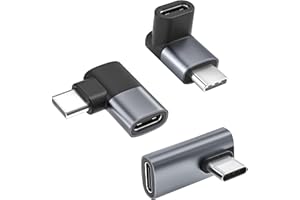 Basesailor USB C 90 Degree Adapter 3Pack,Right Angle USBC Male to Type C Female Extender Connector,40Gbps USB4 Thunderbolt 4 