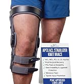 Brace Align Apex ACL Knee Brace, Hinged Ligament Injury Support L1852 | Double Upright Knee Stabilizer for MCL, PCL &amp; LCL Injury Recovery, Post Op Rehab &amp; Daily Use, L1845 (M: Left)