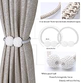 jiuhao Magnetic Curtain Tie Backs 2-Pack White Rope Clips Home Office Decor view 2